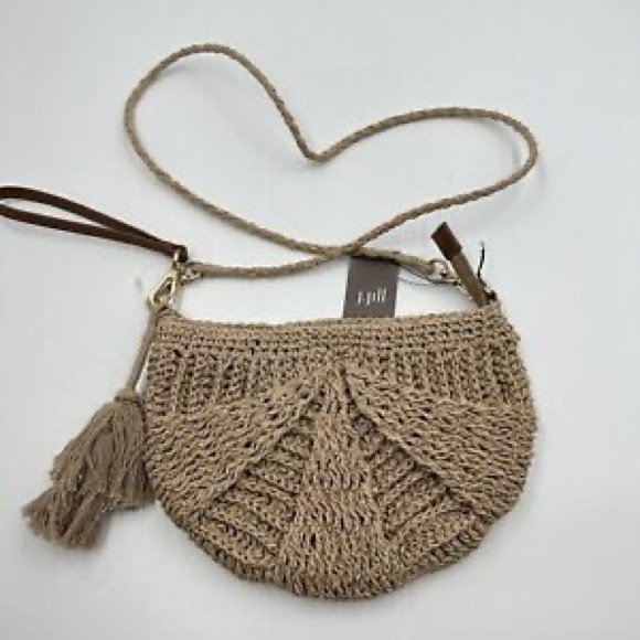 J. Jill Bags Jjill Half Moon Straw Crossbody Bag Poshmark